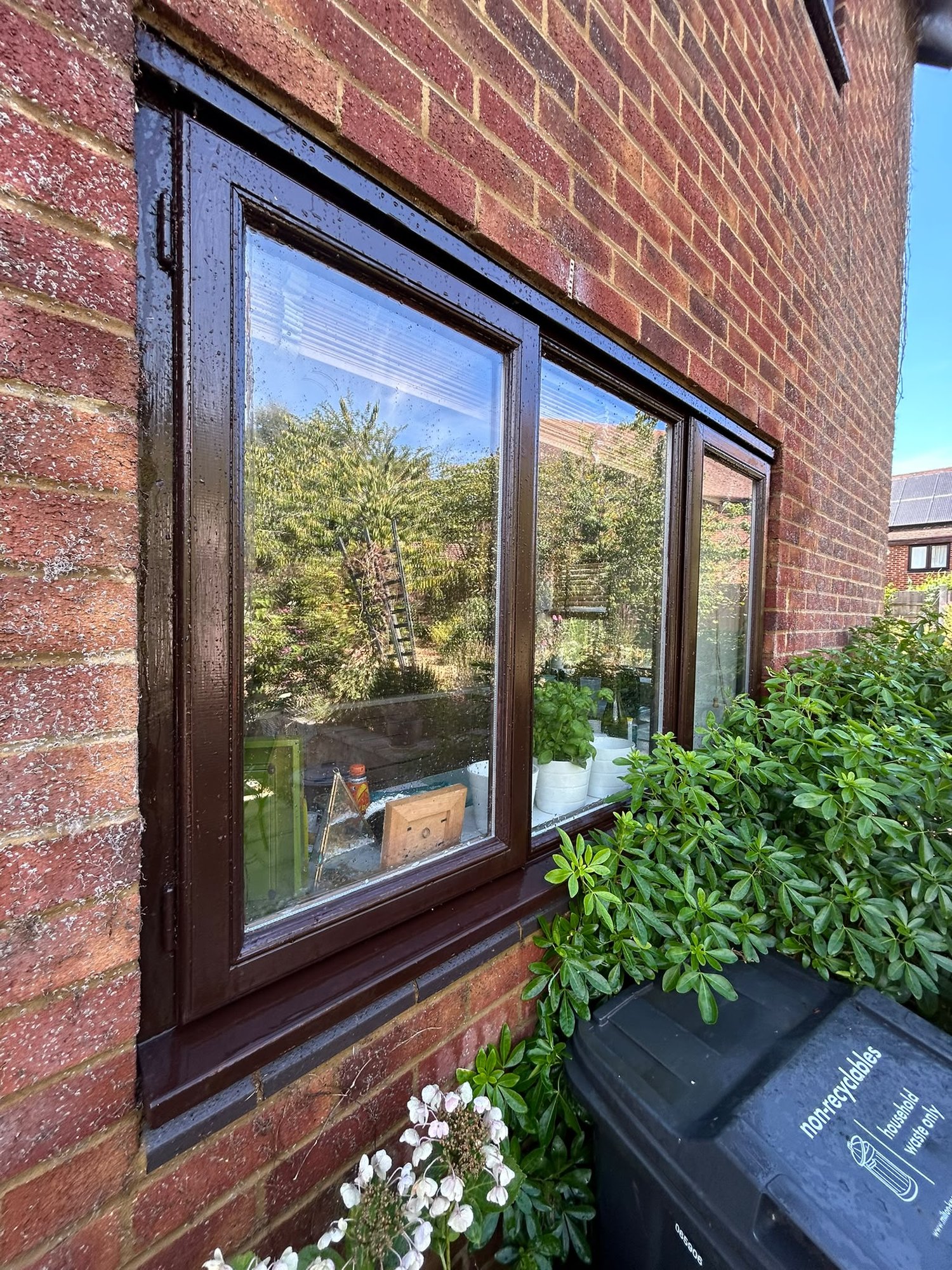 The same window after cleaning by hand